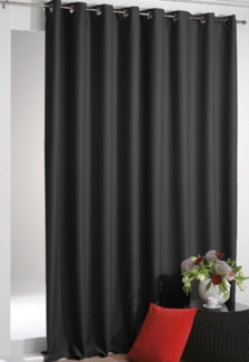 Verdunkelungsgardine mit Ösen Shadow 135x175 cm ( Breite x Länge ) in Schwarz, Blackout Gardine in vielen Variationen