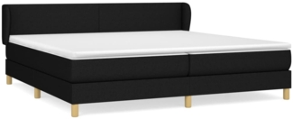 vidaXL Boxspringbett mit Matratze Schwarz 200x200 cm Stoff, Härtegrad: H2 [3126671]