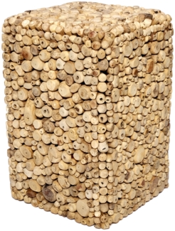 Treibholzhocker Naturholz, 45x30x30 cm, Braun/Beige