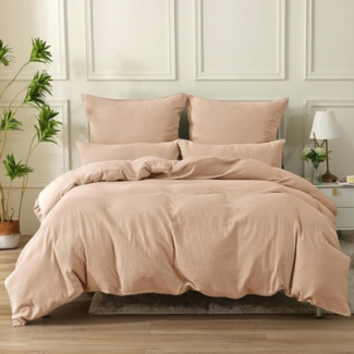 SOULFUL Doppelte Musselin Bettwäsche Set 200x200 Baumwolle Dunkelblau