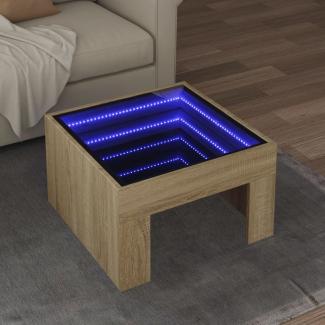 vidaXL Couchtisch mit Infinity-LED Sonoma-Eiche 50x50x30 cm 847604