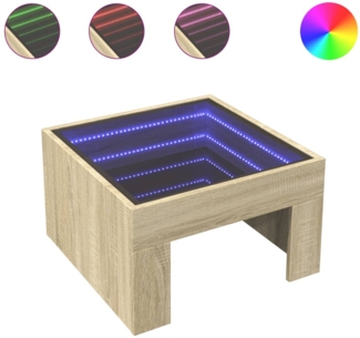 vidaXL Couchtisch mit Infinity-LED Sonoma-Eiche 50x50x30 cm 847604