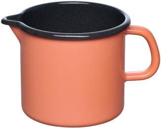 RIESS 0040-001 Schnabeltopf 12 cm, 1 L, Emaille, Nouvelle Pur, Mango / Milchtopf