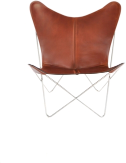 TRIFOLIUM Chair - Premiumsessel Edelstahl Cognac