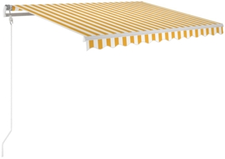 vidaXL Markise Automatisch Einziehbar 300x250 cm Gelb und Weiß 3068868