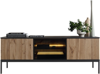 TV-Lowboard Sento RTV145 (Farbe: Schwarz Graphit / Wotan)