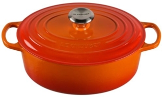 Le Creuset Bräter 'Signature' , Gusseisen , Oval, für alle Herdarten und Induktion geeignet, Ofenrot, 27,0 cm