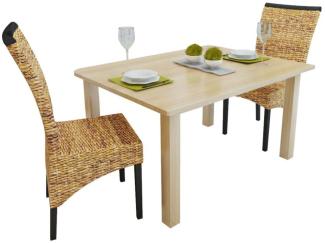 vidaXL Esszimmerstühle, Mango Massivholz, 2 Stück, Abaca