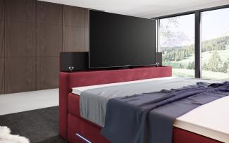 Boxspringbett Pluto mit TV Lift, RGB und Stauraum 200x200 Rot H2