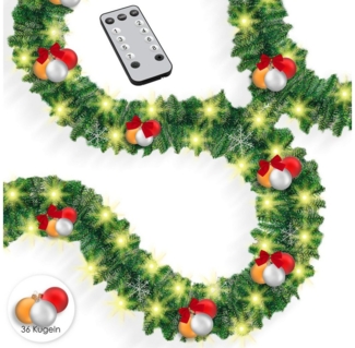 KESSER LED-Girlande, Weihnachtsgirlande mit Beleuchtung 100 LED's