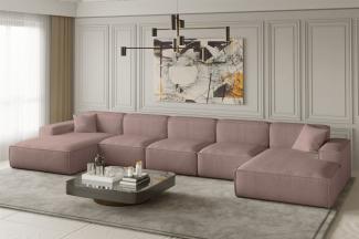 Wohnlandschaft U-Form CELES XL in Stoff Scala Rose