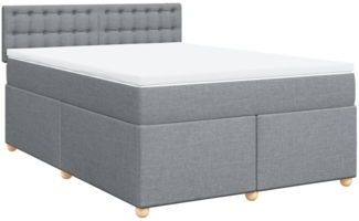 vidaXL Boxspringbett mit Matratze Hellgrau 140x190 cm Stoff