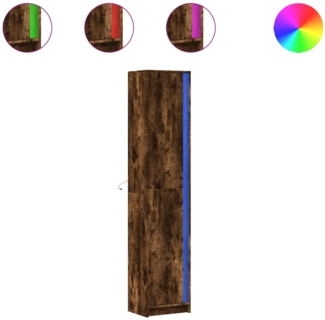 vidaXL Highboard mit LED-Beleuchtung Räuchereiche 41,5x32,5x200 cm 3307902