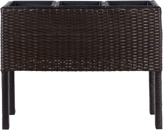 Blumentopf mit Beinen CARAGANA PE Rattan 77 cm Dunkelbraun