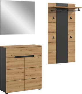 Garderobenkombination (B/H/T: 175x190x37 cm) in Artisan Nachbildung