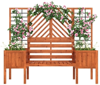 Merax Pflanzkübel mit 2 Blumenkasten, Spalier und Sitz (1 St), Pflanzgefäß, Blumenkübel mit viel Platz, Tannenholz, für Garten