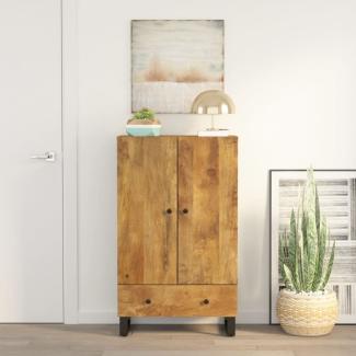 vidaXL Highboard mit Schublade 60x33x100 cm Massivholz Mango & Eisen 352936