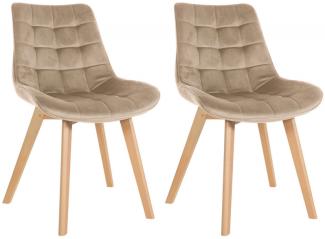 2er Set Stühle Brook Samt (Farbe: braun)