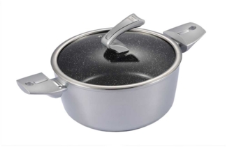 neuetischkultur Metallic Silber 24 cm Bratentopf mit Deckel