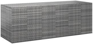 vidaXL Garten-Kissenbox PE Rattan 291x100,5x104 cm Grau 317237