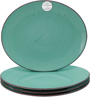Vintage Nature Grün, Steakteller 4-tlg (mo)