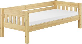 Kieferbett natur Einzelbett 90x200 Massivholz-Bettgestell Futonbett