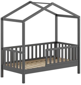 Juniorbett Dallas 148 x 75,8 x 150,6 cm Kiefernholz Schwarz