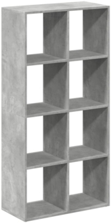vidaXL Raumteiler-Bücherregal Betongrau 69,5x29x137,5 cm Holzwerkstoff 858024