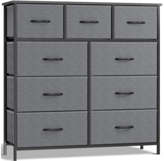 SURFOU Schubkastenkommode Kommode Stoff 9 Schubladen Sideboard Mehrzweckschrank (Schubladenschrank), für Schlafzimmer Wohnzimmer, Kinderzimmer, Flur, Aufbewahrungsschrank