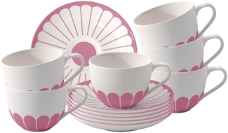 Villeroy & Boch Fleur Cassis Kaffeetasse mit Untertasse 160 ml 6er Set - DS