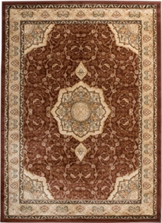 Mazovia Orientteppich Oriente Teppich - Traditioneller Teppich Orient Braun, 60 x 100 cm, Geeignet für Fußbodenheizung, Pflegeleicht, Wohnzimmerteppich