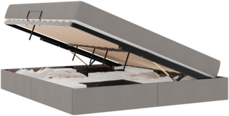 vidaXL Aufbewahrungsbett mit Matratze Taupe 160x200 cm Polyester 3399673