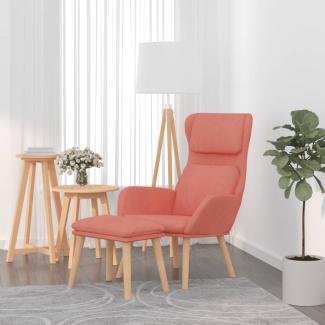 Relaxsessel mit Hocker Rosa Samt, Drehbar [3097824]