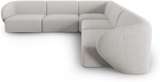 Micadoni Modulares symmetrisches Ecksofa Shane 6-Sitzer Chenille Silber Melange