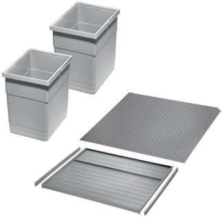SO-TECH® Mülltrennsystem Ninka Abfalltrennsystem eins2vier Eimer Set 2x 13,5L alugrau, für Korpusbreite 450 mm, Seitenstärke 16 mm, Höhe 275 mm