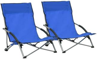 vidaXL Klappbare Strandstühle 2 Stk. Blau Stoff 312488