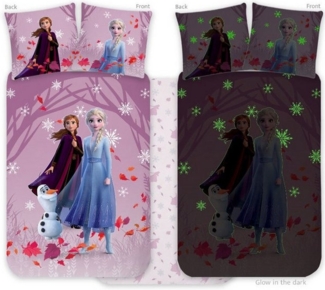 Disney Bettwäsche Disney Eiskönigin leuchtende Kinderbettwäsche 100x135cm, 100% Baumwolle