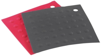 Thiru Topfuntersetzer und Topflappen aus rutschfestem Silikon mit Noppen, Zubehör für Töpfe, Pfannen sowie Auflauf- und Backformen, 2-tlg, rutschfestes Silikon mit Noppen, sicherer Stand auf allen Oberflächen