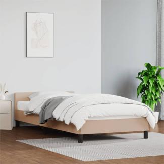 vidaXL Bettgestell mit Kopfteil, Kunstleder, Cappuccino-braun, 100x200 cm