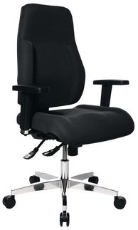 Topstar Bürodrehstuhl Drehstuhl P 91 schwarz-ohne Armlehnen-Teppichbodenrollen