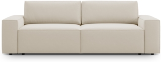 Micadoni Schlafsofa Jodie 3-Sitzer Samtstoff Dunkelbeige