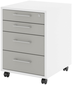 Rollcontainer vito Vary , Holzwerkstoff , Weiß , 46 x 64 x 51 cm