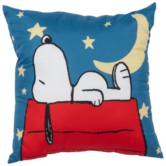 United Labels® Dekokissen Peanuts Snoopy Kissen Mond & Sterne Plüsch Zierkissen 40 x 40 cm