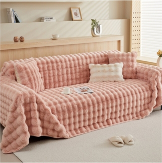 Sunicol Sofabezug Plüsch Dick Sofa Sitzkissenbezug, Couchbezug, Antirutsch, Winter Warme, Superweiche SofaÜberwurf aus Kunstpelz für Wohnzimmer