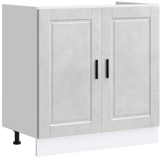vidaXL Spülenunterschrank Porto Betongrau 80x46x81,5 cm Holzwerkstoff 853931