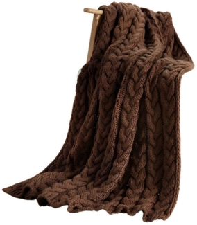 Wohndecke Kuscheldecke "Mocca" in braun, Stickmuster, 127x152 cm, Sofadecke, Dekoleidenschaft, Couchdecke, Sofa Überwurf Decke, Geschenk für Männer & Frauen