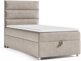 Best for Home Boxspringbett K4 SINGLE mit Bettkasten (Beige 80x200)