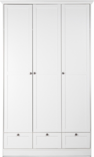 'Landwood' Kleiderschrank, 3-türig, Landhausstil, weiß