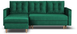 Beautysofa Ecksofa mit Schlaffunktion Sigurd L, Klassisches Design, Skandinavischer Stil, mit Bettkasten