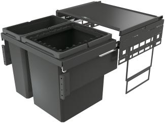 Abfallsorter COX Base 460 R/600-2 in Anthrazit / Schrankbreite 60 cm / Abfalleimer / Abfallsammler / Mülleimer